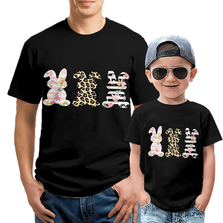 

KONEW Shirts for Men Rabbit Shirt Men Short Sleeve Family Matching Apparel