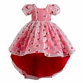 thumbnail image 2 of Lilgiuy Baby Girls Middle-aged Children's Summer Dresses Bubble Sleeve Charming Gauze Princess Gown for 3-12Y, 2 of 5