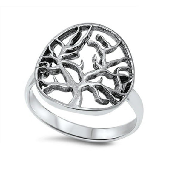 925 Sterling Silver Wicca Tree Ring Sterling Silver Size 7