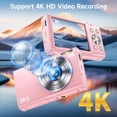 thumbnail image 3 of BREWENE Digital Camera 4K Autofocus Vlogging Camera for YouTube with 32GB Card,48MP UHD 16X Digital Zoom Point and Shoot Camera for Photography, 3 of 6