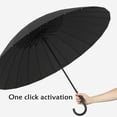 thumbnail image 4 of Large Stick Umbrella With Leather Hook Handle 45 Inch - Automatic Open Classic Golf Umbrellas Windproof 24 Ribs - Curved Handle Business Umbrella Cane for Gentlemen red, 4 of 7