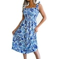 thumbnail image 1 of YAGHYAGH Womens Sleeveless Sundress Smocked A-line Floral Maxi Dress, 1 of 4