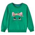 thumbnail image 4 of Wavsuf Winter Pullover for Kids Girls Printed Sweatshirts Crew Neck Hoodless Sweatshirt Green Size 3 Years, 4 of 5