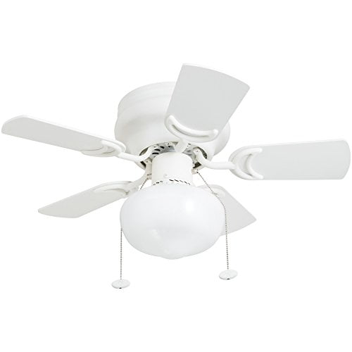 Hero 28 White Small Ceiling Fan Com - Small White Ceiling Fan With Light Flush Mount