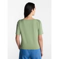 thumbnail image 4 of Time and Tru Women's Envelope Tee with Short Sleeves, Sizes XS-XXXL, 4 of 6