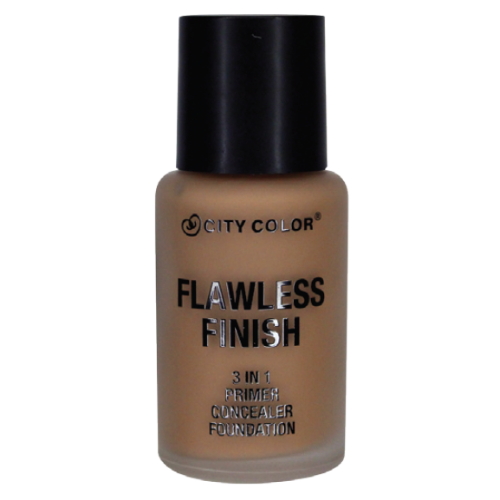 CITY COLOR Flawless Finish 3 In 1 Primer, Concealer Foundation - Mocha 