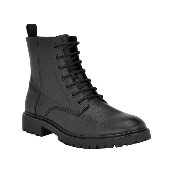 Calvin Klein Mens Lealin Leather Dressy Combat & Lace-up Boots