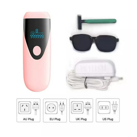 Laser Hair Removal Device, 3-in-1 Permanent Hair Remover for Women & Men, At-Home Electrolysis Epilator for Face & Body Depilation (Pink )