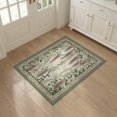 thumbnail image 3 of ODIKA 3'x5' Sage Green Boho Vintage Botanical Washable Accent Rug Wisteria Vine Trail Centered Bloom Layout Cottagecore for Bedside, Nursery Room, Pet Friendly & Non-Shedding, 3 of 7
