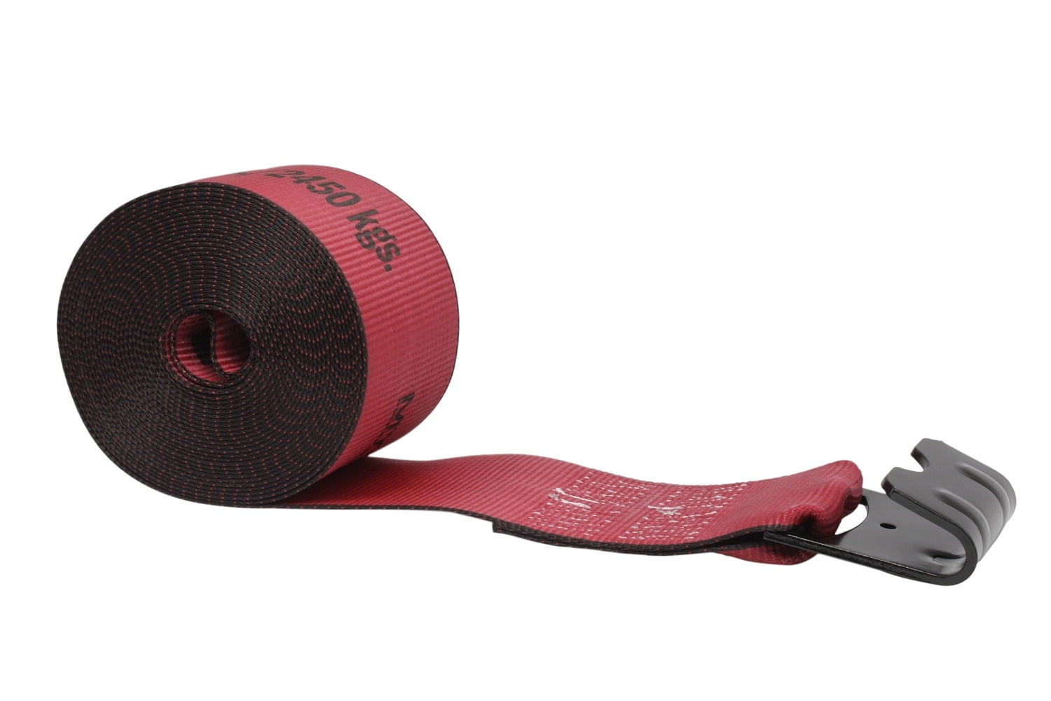 Kinedyne 4" x 30' Winch Strap with Flat Hook WLL 5,400 lbs. Red