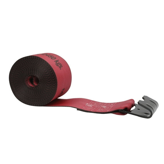 Mytee Products Kinedyne Winch Straps 4" x 30' Red Heavy Duty Tie Down with Flat Hooks WLL# 5400 lbs | 4 Inch Cargo Control for Flatbed Truck Utility Trailer (1 - Pack)