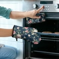 thumbnail image 2 of Pioneer Flower Floral Print Pattern Kitchen Oven Mitt and Pot Holder Sets 2 Pcs for Baking, Cooking and Grilling, Heat Resistant Up To 392 °F, 2 of 7