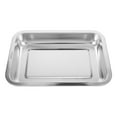 thumbnail image 1 of MOVTOTOP Large Rectangular Cat Litter Box Stainless Steel Litter Box Low Edge Open Cat Litter Box, 1 of 8