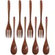 thumbnail image 1 of Utensilios de madera Faym para comer Juego de cucharas y tenedores de madera Vajilla de cocina Vajilla Cubiertos Cubiertos de madera natural ecológicos Juego de utensilios de cena de madera, 4, 1 of 6