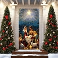 thumbnail image 6 of Nativity Christmas Door Cover Decorations - Jesus Holy Night Banner Religious Xmas Scene Sheep Front Door Cover Banner Backdrop for Holiday Farmhouse Decor,78.74x35.43in, 6 of 6