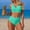 Swimwear-AMint Green, variant on LEKWK High Waisted Swimsuit for Women Tummy Control Two Piece Bikini Set Ruched Cross Front Modest Bathing Suits