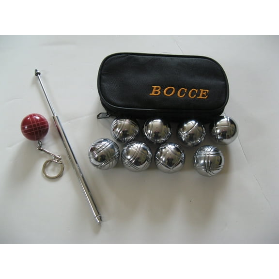 Top Trumps BuyBocceBalls Listing - 8 Ball 35mm Metal Mini Bocce/Petanque Set with Black Bag - Special Value Pack