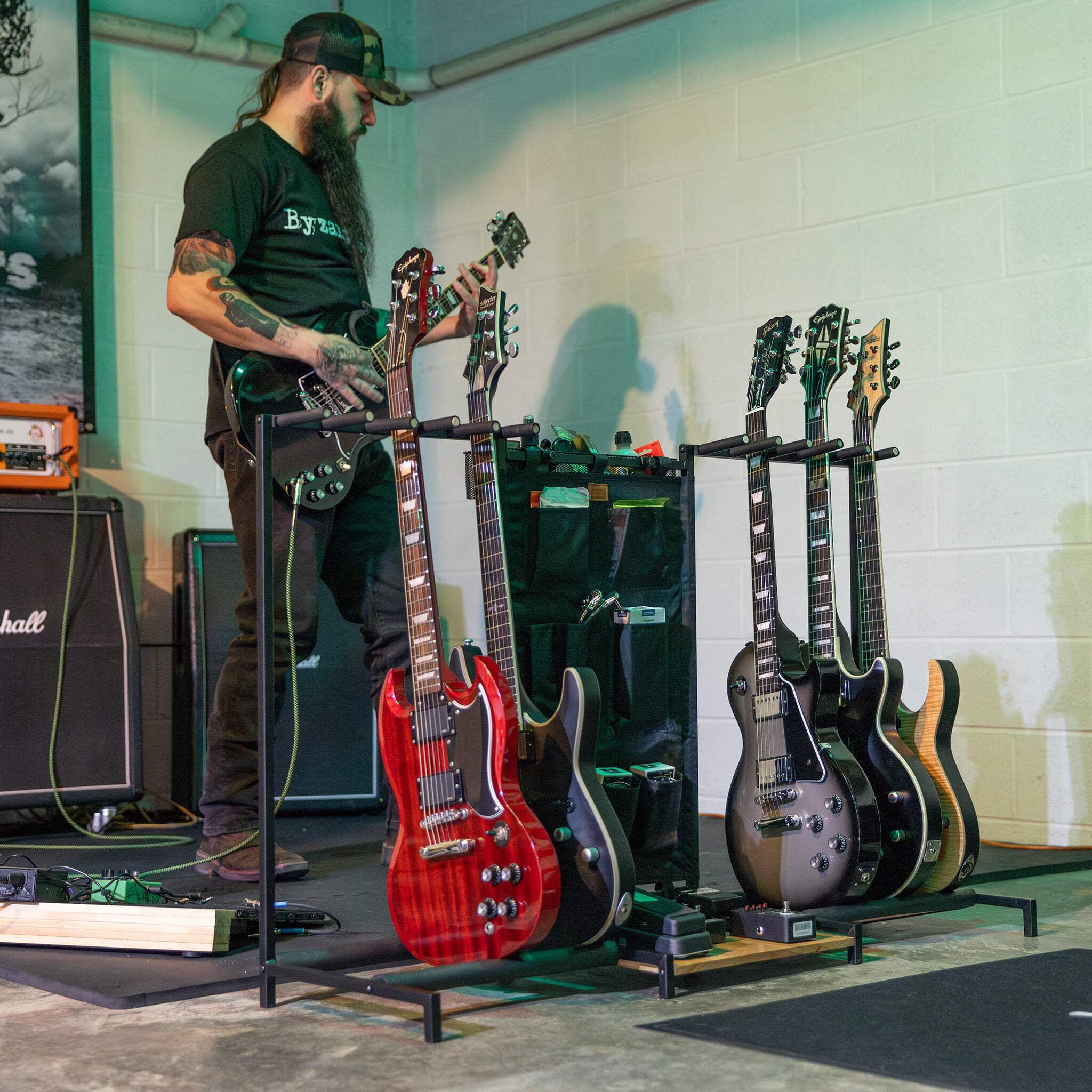 Guitar Stand for Multiple Guitars, The Headliner 10-Slot, Black