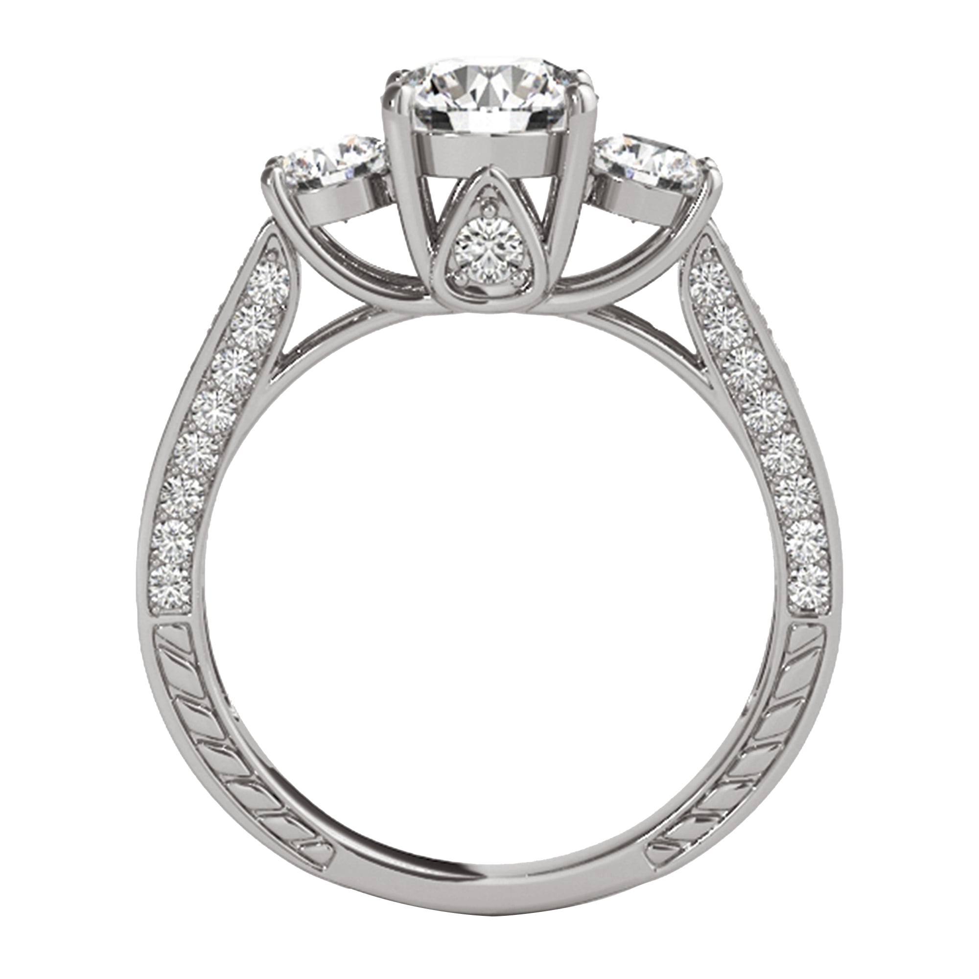 2-7/8 Carat T.W. 3 Round Swarovski Sterling Silver Solitaire & Contoure Bridal Set