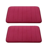 Unique Bargains 2-Piece Memory Foam Non-slip Floor Rug 24" x 16" Burgundy