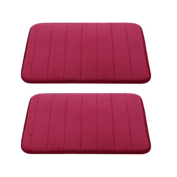 Unique Bargains 2-Piece Memory Foam Non-slip Floor Rug 24" x 16" Burgundy