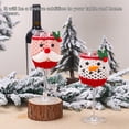 thumbnail image 3 of Bewildely Manga de copa de vino de Navidad tejido de punto patrón de Papá Noel decoraciones de fiesta arreglo de festival cubiertas de botellas Kits de decoración para fiestas Tipo 2, 3 of 6