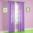 thumbnail image 2 of MIRA 1 semisheer panel faux silk window curtain top grommet for any bedroom or patio door non blackout see thru lilac color 55" X 63", 2 of 3