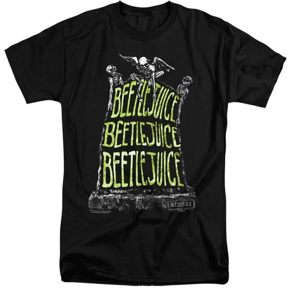 Beetlejuice Headstone Name Unisex Adult Tall T Shirt,Black, 3X-Large