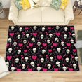 thumbnail image 1 of 2x3 Rug, Skull Door Mat, Love Heart Skeleton Rug, Gothic Cute Rugs for Entryway, Washable & Non Slip & Soft Low Pile Small Carpet, Indoor Doormat, Skull Home Decor & Gifts, 1 of 1