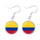thumbnail image 4 of Palestine Thailand Cyprus Egypt Colombia Tunisia Austria Iceland Cambodia National Flag 16mm Glass Cabochon Drop Earrings Women, 4 of 5