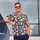 thumbnail image 4 of Balery Hand Drawn Pig Camisa Polo de Hombre con Estampado, de Manga Corta y Tejido Medio, Camisa Tipo Golf Polo-Small, 4 of 6