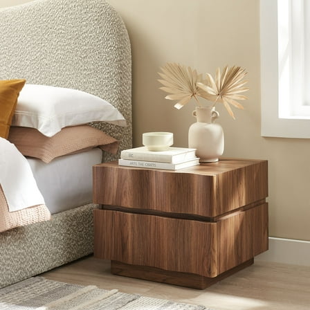 Modway Isola 2 Drawer Nightstand in Walnut