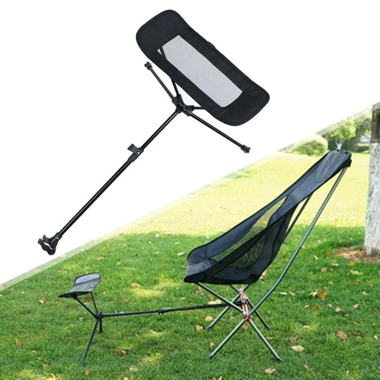 Folding Chair Footrest slip Picnic Camping Recliner Foot Stool Resting  Black 