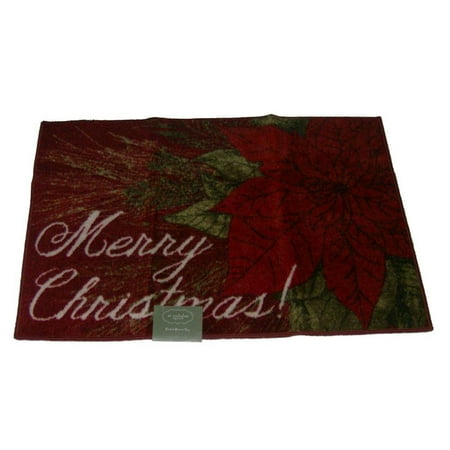 st nicholas square poinsettia accent throw rug no skid st nicholas square poinsettia accent throw rug no skid