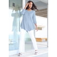 thumbnail image 2 of Roaman's Women's Plus Size Scallop Hem Pointelle Sweater, 2 of 5