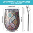 thumbnail image 5 of 12oz Stemless Wine Tumblers Yellow Floral Oval Pattern Vacuum Insulated Stainless Steel Travel Tumbler Cups Mug with Lid and Straw for Champaign,Cocktail,Beer with Cleaning Brush, 5 of 5