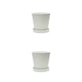 thumbnail image 1 of Matsuzay Bandeja de macetas de resina para plantas, maceta redonda para plantas suculentas, interior, exterior, hogar, jardín, balcón, Beige/con Bandeja/M 2piezas, 1 of 6