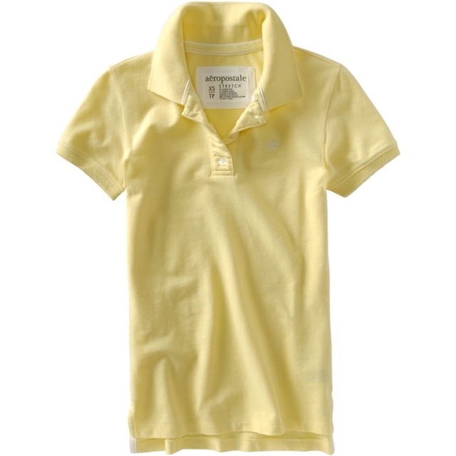 Aeropostale Womens Uniform A87 3 Button Polo Shirt, Amarillo, X-Large