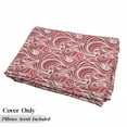 thumbnail image 5 of East Floor Pillow Lounger Cover, Floral Retro Pattern Doodles Design Art Abstract Waves Illustration, Nap Mat Printed Fabric Case for 5 Pillows, 88" x 36", Mauve Rose Red, by Ambesonne, 5 of 5