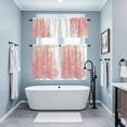 thumbnail image 3 of Pink Gold Kitchen Curtains Sets for Windows 24 Inch Length, Boho Modern Abstract Minimalist Aesthetic Flower Rod Pocket Window Treatments Tier Curtains and Valances Set for Bedroom/Bathroom, 3 of 8