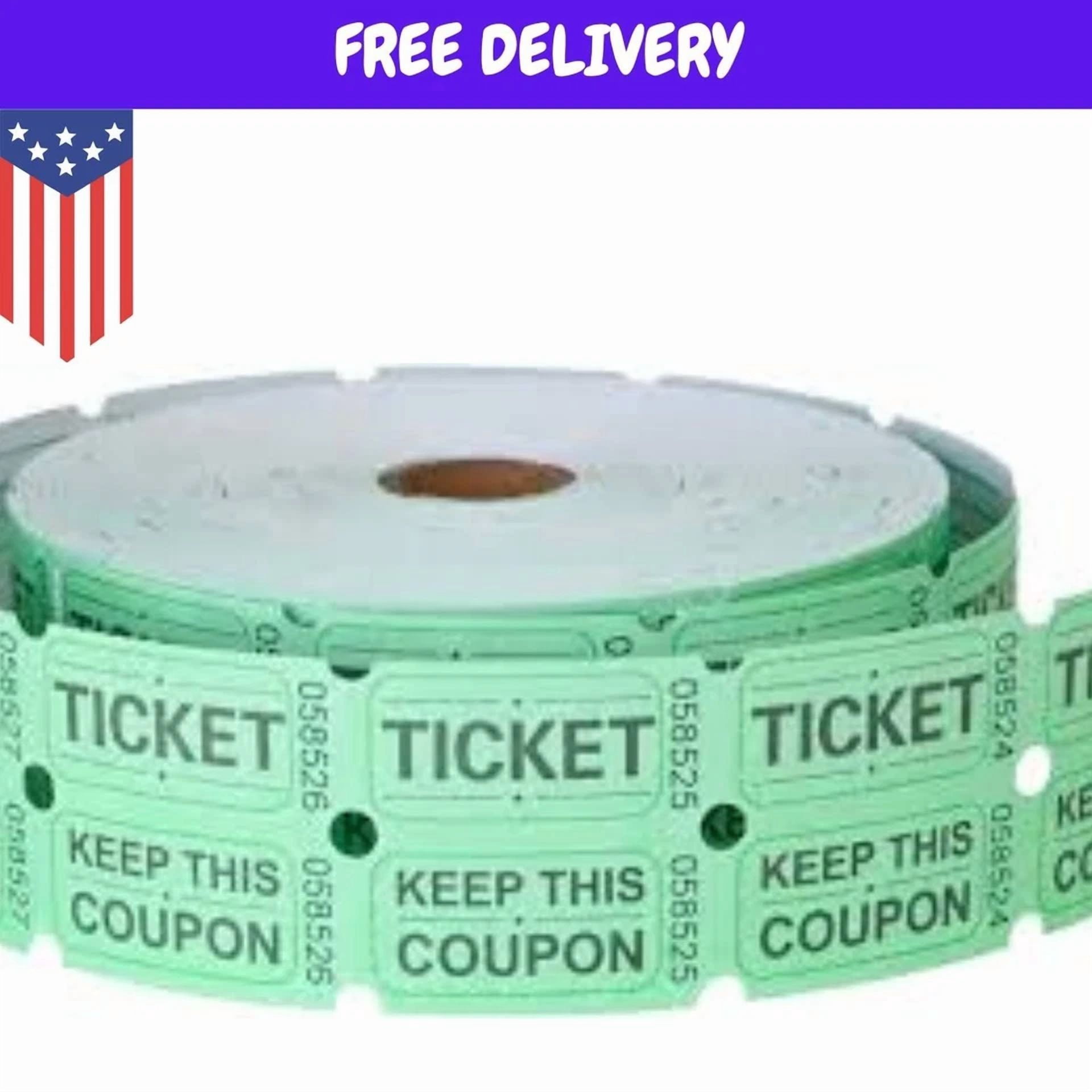 CIRCLE- Double Roll Raffle Tickets- Roll Of 2000 Tickets Red And Green For Party