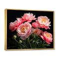 thumbnail image 2 of Designart "Bouquet of Pink Black Peonies" Floral Floater Framed Canvas Wall Art, 2 of 7