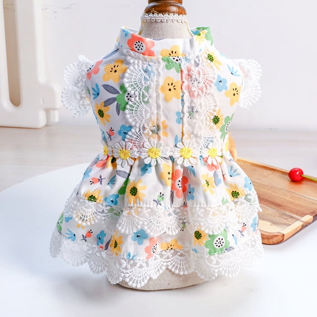 Xiao Hua Vestido para cachorro, bonito vestido de princesa para gato, falda para perritas pequeñas (A45, L)