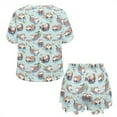 thumbnail image 5 of SEANATIVE Sea Otter Sleepwear Set for Women Summer Pajamas Size M Cute Sleepwear Pajamas 2 Piece Short Sleeve Shirts and Pants Breathable Ladies Sleeping Outfits Teens, 5 of 7