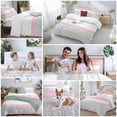 thumbnail image 6 of Pink Grey Bedding 3 Piece Duvet Cover Set California King, Chic Garden Floral Stripe Aesthetic Flower Boho Soft Microfiber Comforter Cover with Zipper Closure & Pillowcases, FadeResistant Quilt Cover, 6 of 9