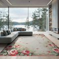 thumbnail image 2 of ODIKA 6'x9' Washable Area Rug Coquette Scattered Rose Bouquet With Delicate Bow Accents Vintage for Family Room, Living Room, Master Bedroom, Non-Slip, Easy Care, 2 of 7