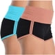 thumbnail image 1 of Puntoco Pantalones cortos deportivos para mujer, 2 piezas, moda femenina, cintura elástica, pantalones cortos casuales sólidos de verano para salir, 1 of 4