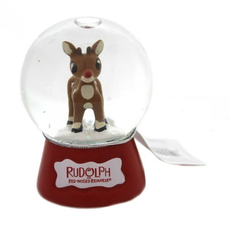 Christmas RUDOLPH SNOWGLOBE Glass Red Nose Reindeer 39225 Rudolph