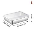 thumbnail image 1 of Stainless Steel Plate With Lid Food Grade Thickened Food Storage Containers Baking Dish For Oven Kitchen Cooking Tools L, 1 of 6