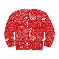 thumbnail image 4 of PENGXIANG Femmes Saint-Valentin Pull-Over Sweat-Shirts Coeur Lettre Imprimé Manches Longues Col Rond Tops Blanc Rose Coeur L, 4 of 5